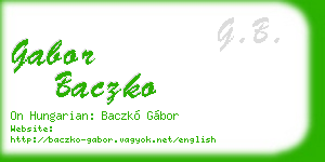 gabor baczko business card